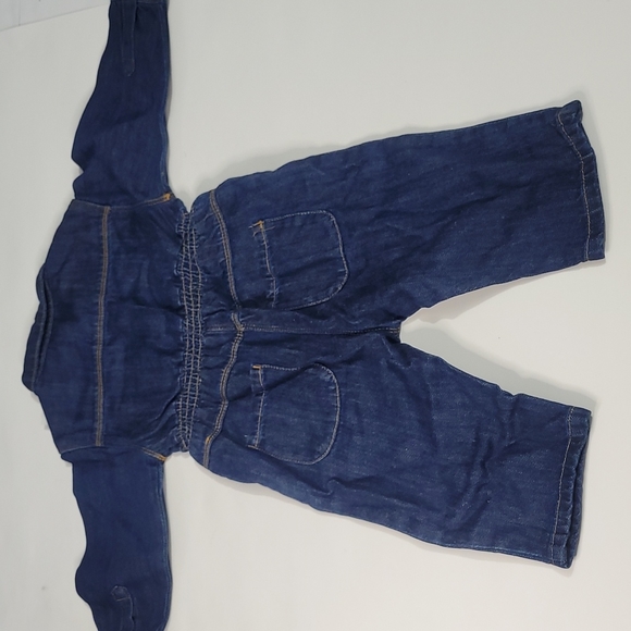Zara denim romper. Snap button. Size 12-18 months. New. - Picture 2 of 3